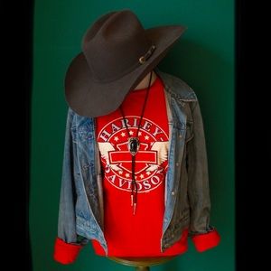 Red Harley Davidson Long-Sleeve Bedford, TX Shirt